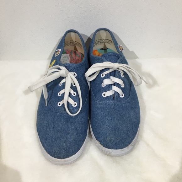 Vintage Looney Tunes Denim Lounge Sneakers - 10 - Picture 2 of 8